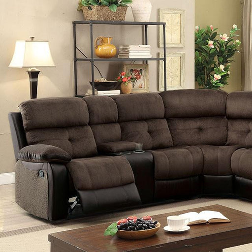 Hadley II Brown/Black Sectional w/ 2 Consoles image