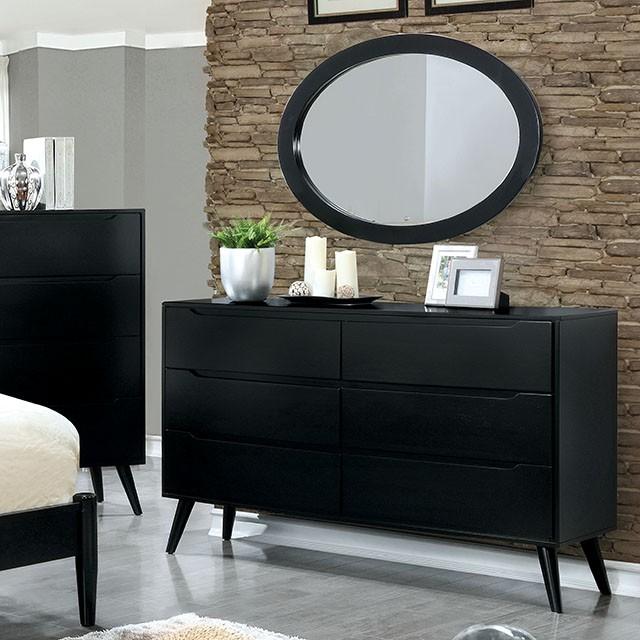 black contemporary dresser Dresser, Modern 3 Drawer for Bedroom with Gold Handle and Large Drawer, Wood Double Chest the six Danziar - Six Drawer Dresser