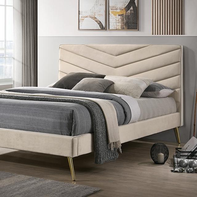 VIVAR E.King Bed, Beige image