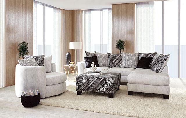 EIMEAR Sectional, Off-white/Black