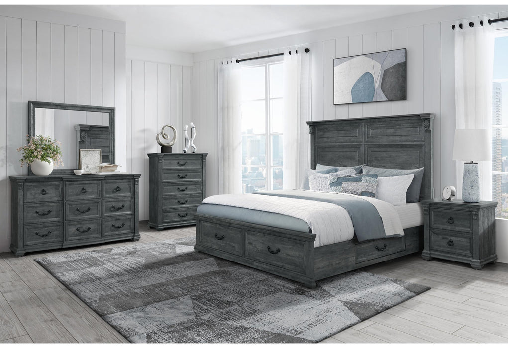 TATUM GREY FULL BED GROUP WITH STORAGE