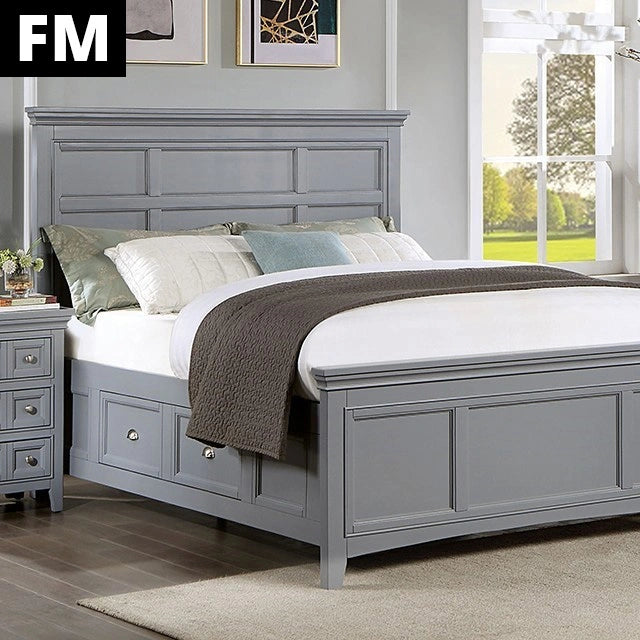 CASTILE Cal.King, E.King, Full, Queen, & Twin Bed, White, Pink, & Grey
