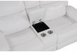 U6026 Blanche White Console Reclining Loveseat with LED and Speaker