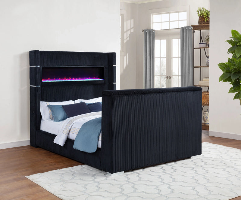 Tisdall Wingback TV Bed with Flame Visualizer