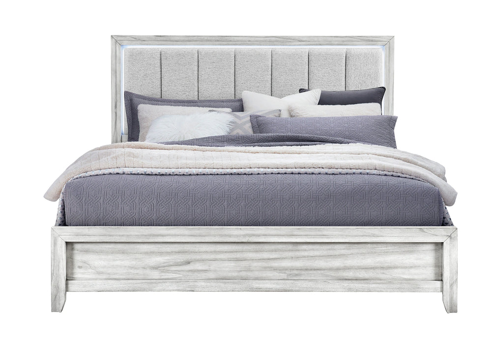 Elsie Grey Bed with LED
