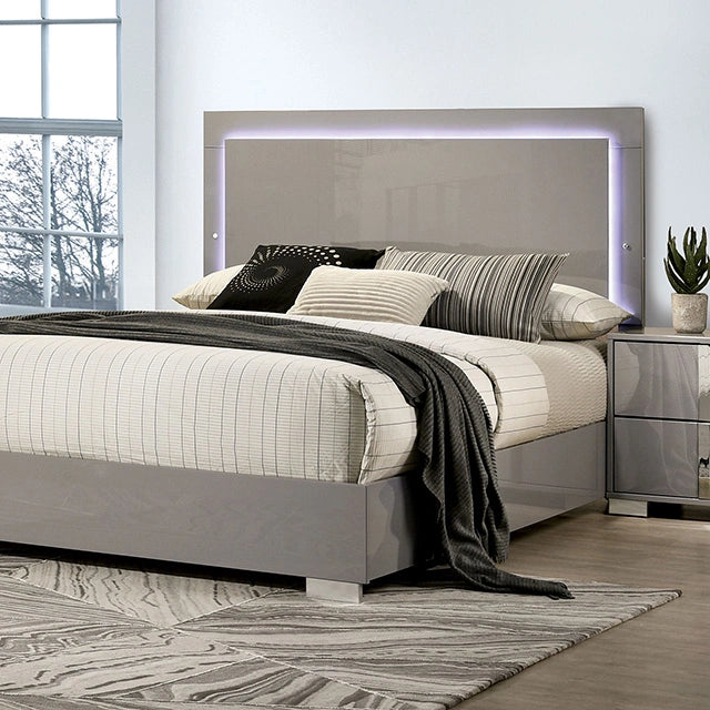 Sinistra E.King & Queen Bed White, Black & Beige