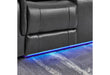 U8879 Blanche Charcoal with Black Welt Power Recliner with LED