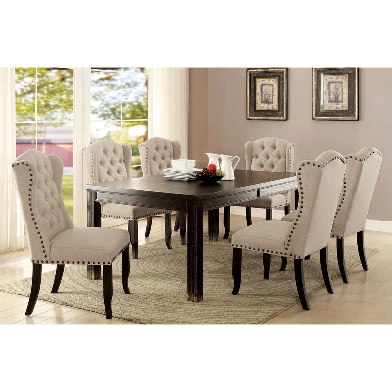 Sania 7 Pc Dining Table Set Black