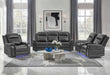 U8879 Blanche Charcoal Pwr Con Rec Ls W/LED, Global Ss & Subwoofer