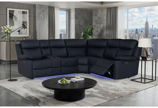 U6026 Black Pu 72A Right Arm Facing Sectional with LED and Speaker
