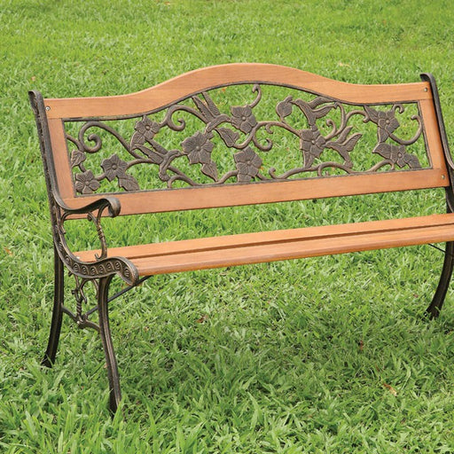 ALBA Antique Oak/Black Patio Wooden Bench image