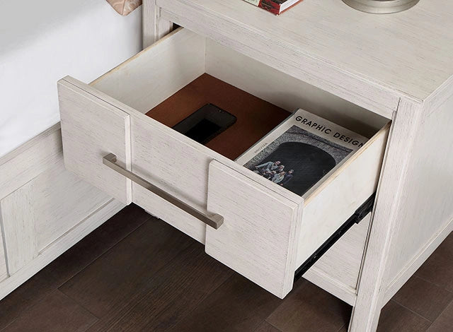 Berenice Espresso Night Stand White, Gray, & Espresso