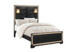 Blake Black Bed with Lamps
