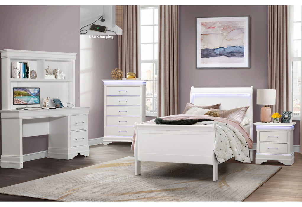 Charlie Twin Bed, Dresser, Mirror, and Nightstand