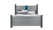 Logan Silver Bed, Dresser, Mirror and Nightstand