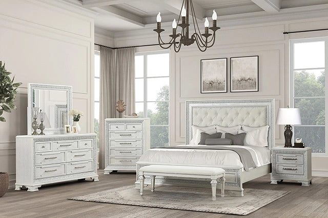 Stella Mia E.King & Queen Bed White & White