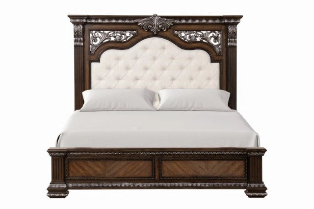 Promenade E.King & Queen Bed Brown & White