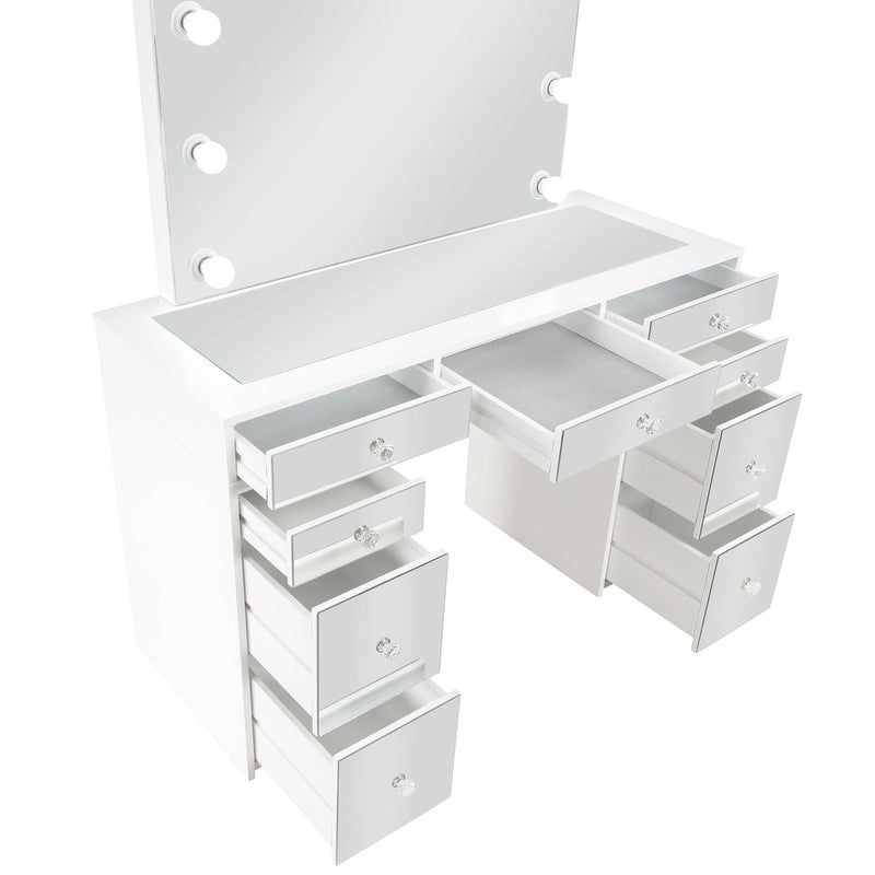 Regina Makeup Vanity Table with LED Mirror and Stool