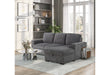U2660 Grey L Sofa Bed Sectional with Pullout