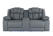 U7069 Grey 10 Pwr Con Rec Loveseat with LED and Immersive Sound