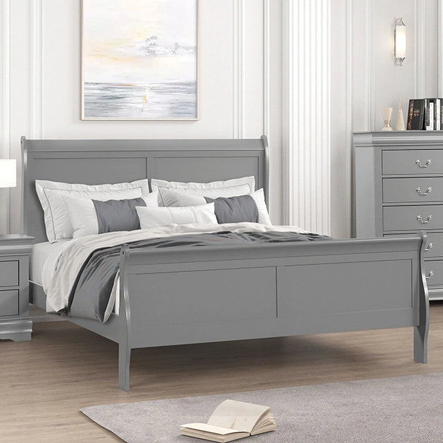 Louis Philippe Full, Twin, Full, & King Bed Black, Grey, Brown & White
