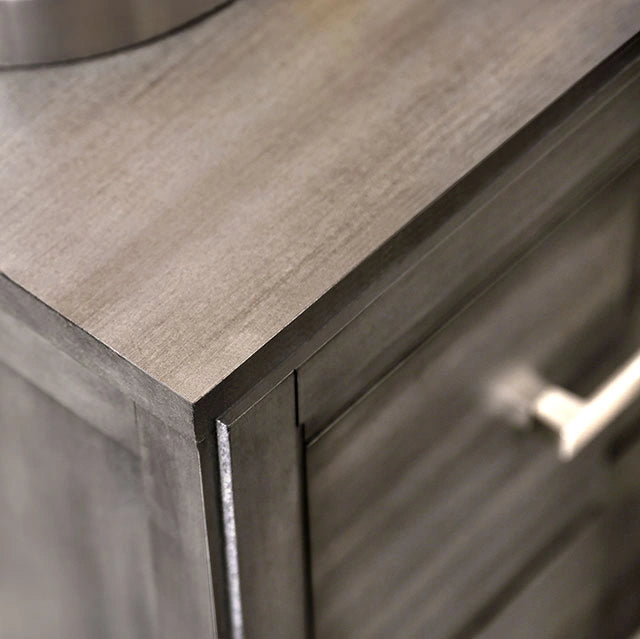 Berenice Espresso Night Stand White, Gray, & Espresso