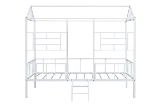 Rhonda Twin Loft Bed White, Silver, & Black