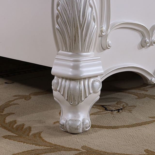 Roselli E.King & Queen Bed White & Chrome