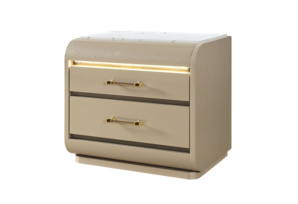 GENESIS GOLD NIGHTSTAND WITH LED
