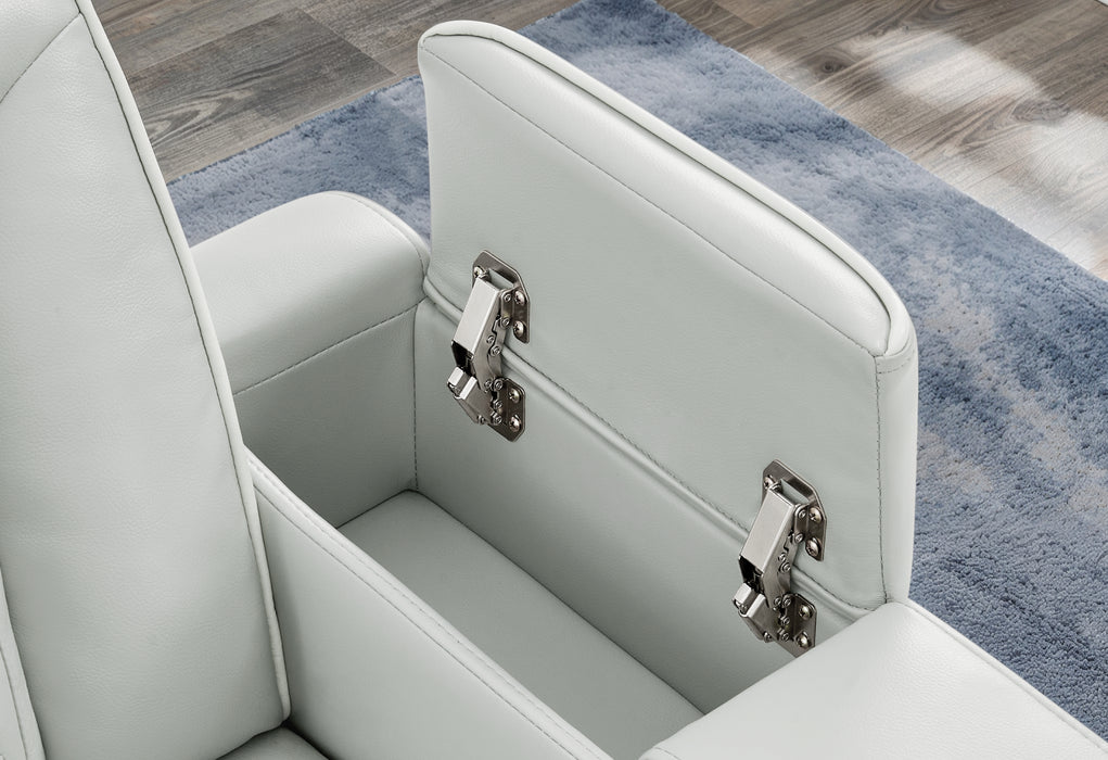 U8611 BLANCHE SILVER PWR CON REC LOVESEAT WITH PHR, LED & SPEAKER