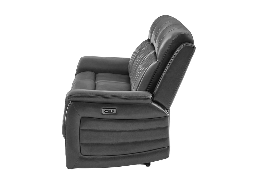 U8879 BLANCHE CHARCOAL PWR REC SOFA W/LED & GLOBAL SURROUND SYSTEM