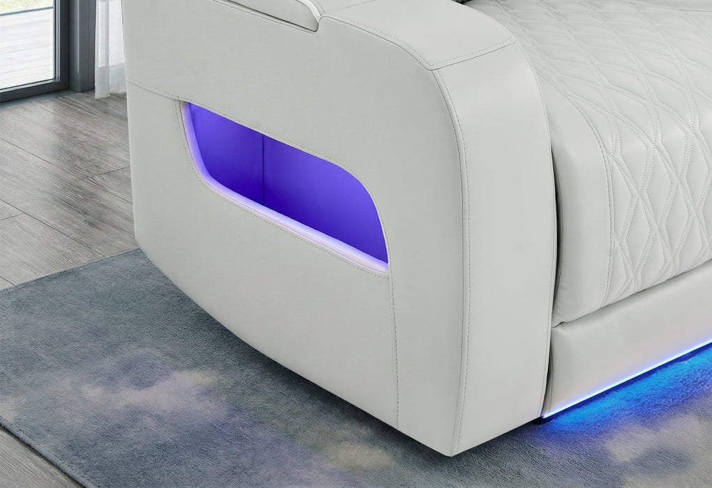 U8611 BLANCHE SILVER POWER RECLINER WITH POWER HEADREST AND LED
