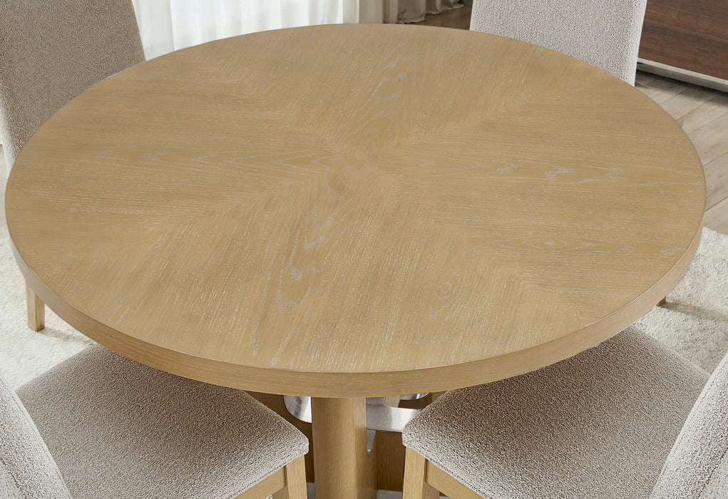D3124 NATURAL DINING TABLE 48" AND 4 D1248 DINING CHAIR