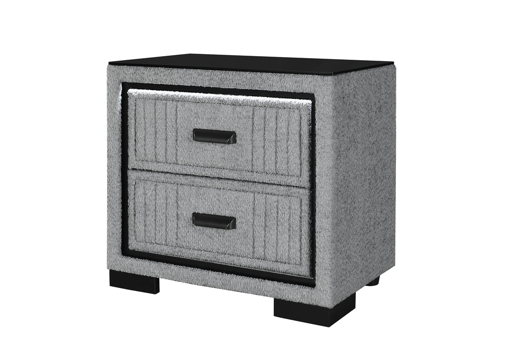 ISABELLA GREY NIGHTSTAND WITH LED
