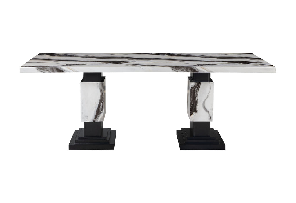 D12 DINING TABLE AND 6 DINING CHAIRS