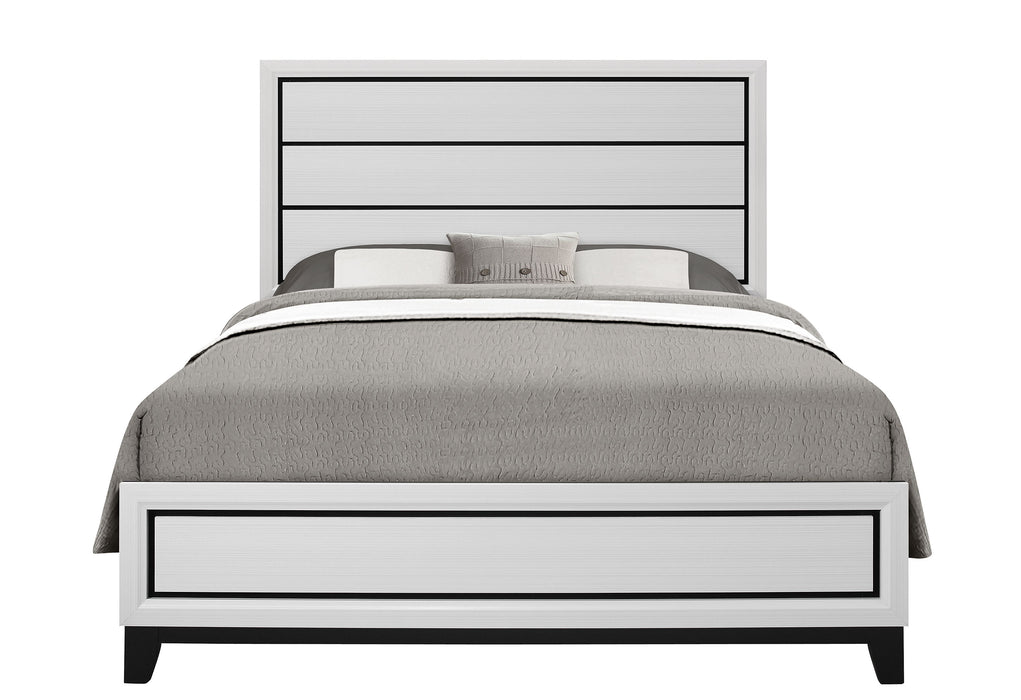 KATE WHITE QUEEN BED, DRESSER, MIRROR, NIGHTSTAND