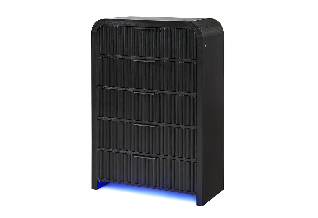 BECKETT WHT/BLK CHEST W/ LED