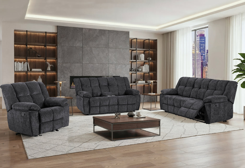 U6000 BLACK CONSOLE RECLINING LOVESEAT