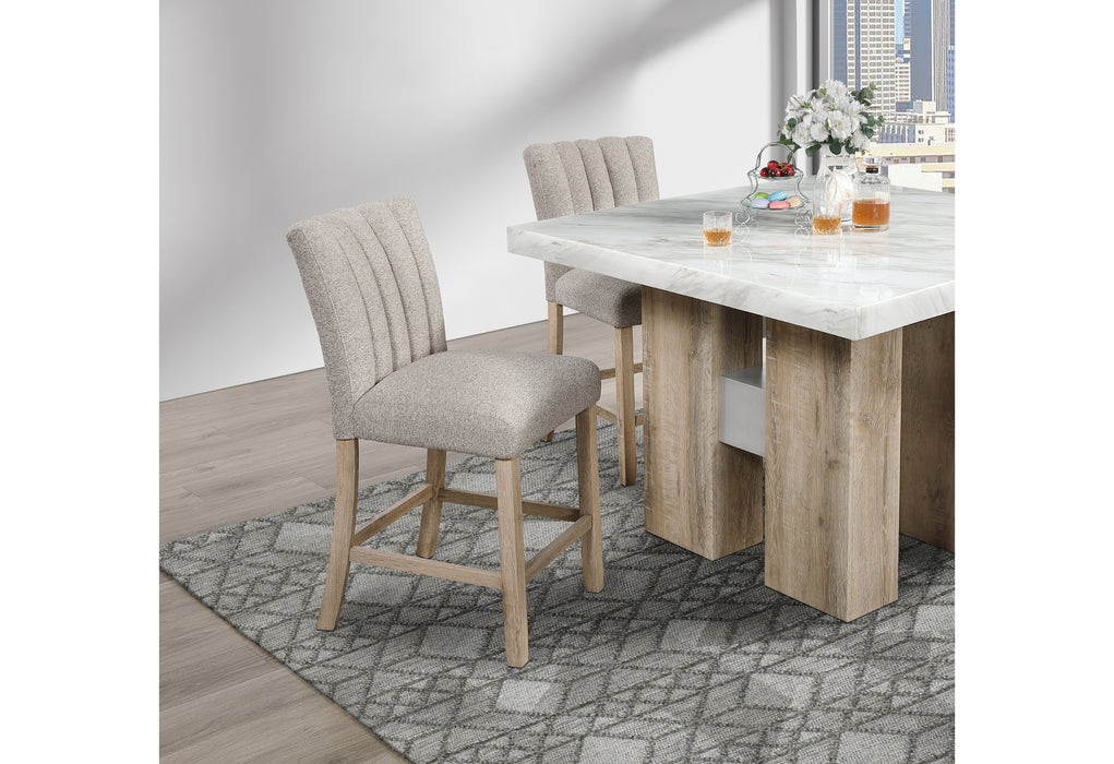 D04 NATURAL BAR TABLE + 6 D8685 BEIGE/NAT BAR STOOL