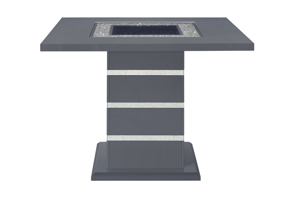 MONACO DARK GREY BAR TABLE AND 6 MONACO DARK GREY BAR STOOLS
