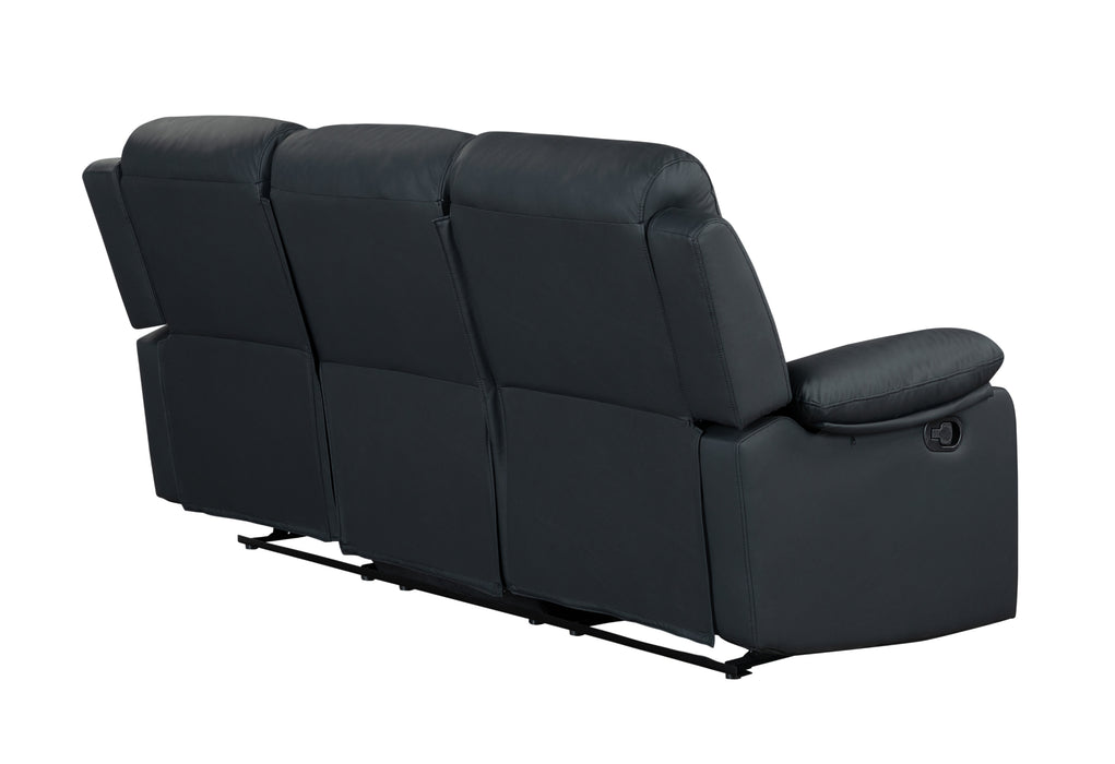 U6026 BLACK PU 72A RECLINING SOFA WITH LED