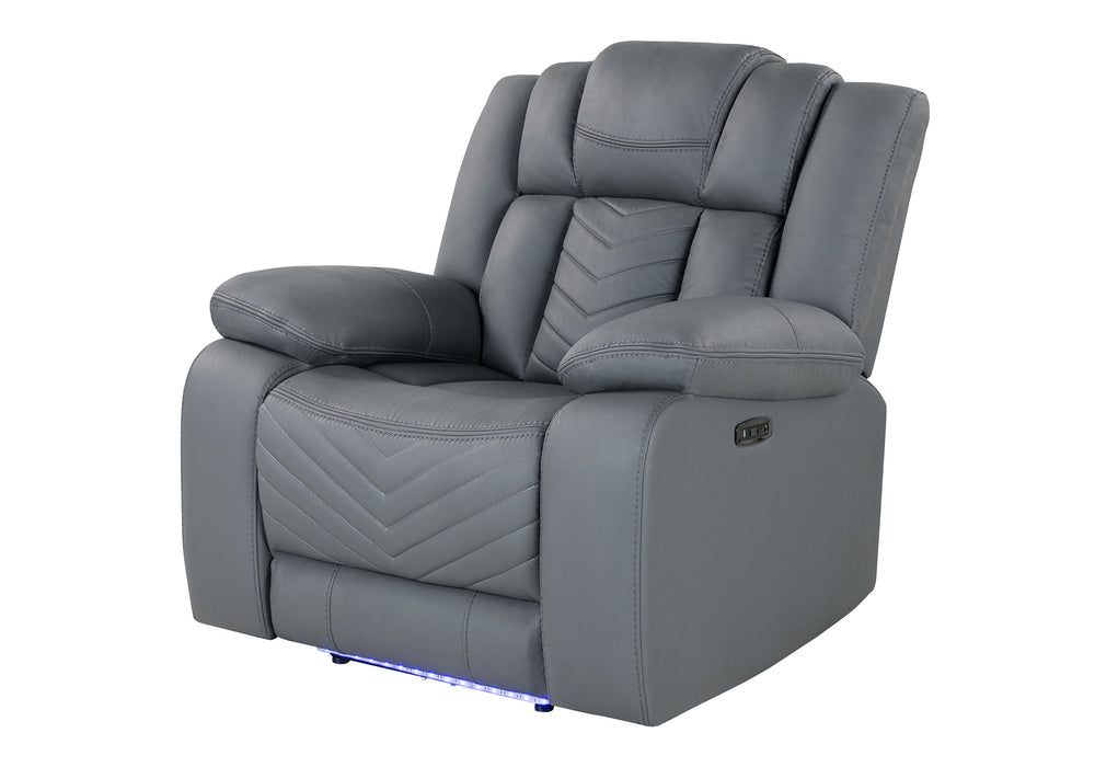 U7068 GREY 10 PWR REC SOFA/PWR CON REC LOVESEAT WITH LED