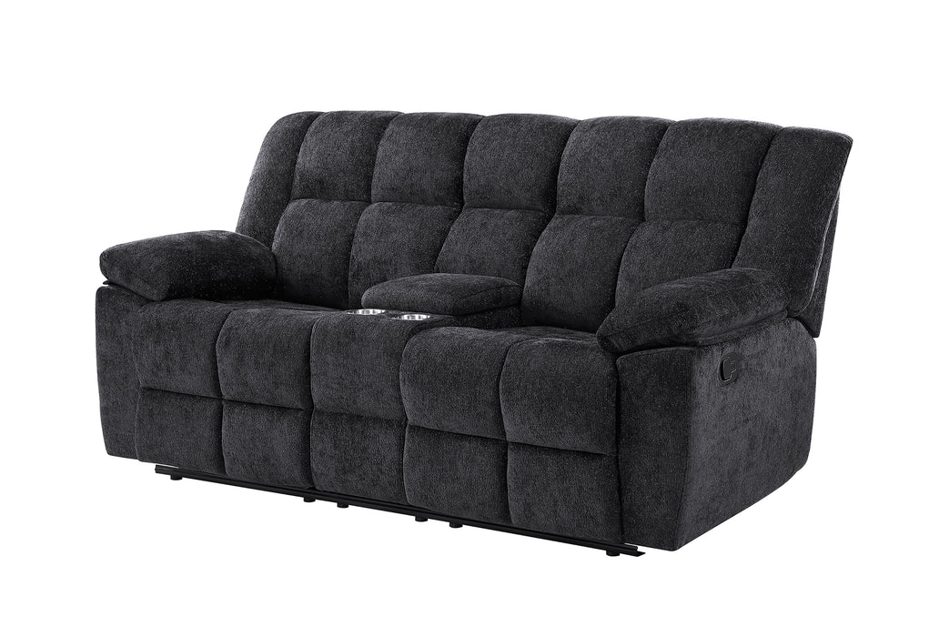 U6000 BLACK CONSOLE RECLINING LOVESEAT