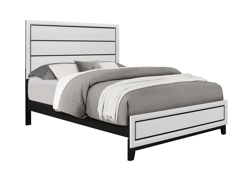 KATE WHITE QUEEN BED, DRESSER, MIRROR, NIGHTSTAND