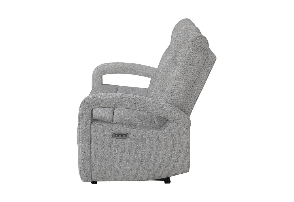 U6611 GREY 15 POWER RECLINING SOFA WITH LED