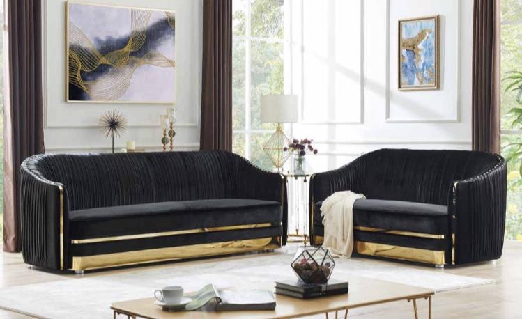 Velvet Sofa and Loveseat