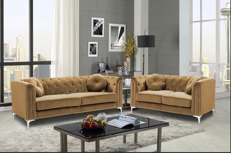 Velvet Sofa and Loveseat