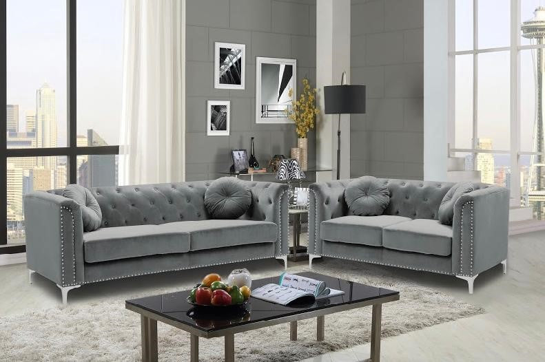 Velvet Sofa and Loveseat