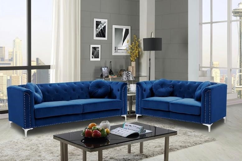 Velvet Sofa and Loveseat