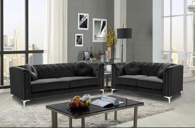 Velvet Sofa and Loveseat